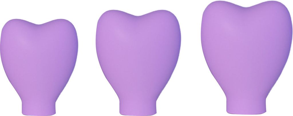 3-teilige Make-up-Pinsel-Abdeckungen, farbig, herzförmig, weich, staubdicht, Silikonhülle zum Schutz der Borsten, tragbar, Schutzhülle für Roug...