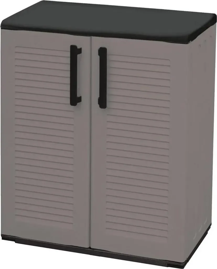 Meuble de rangement bas ArtPlast en plastique gris pour le garage