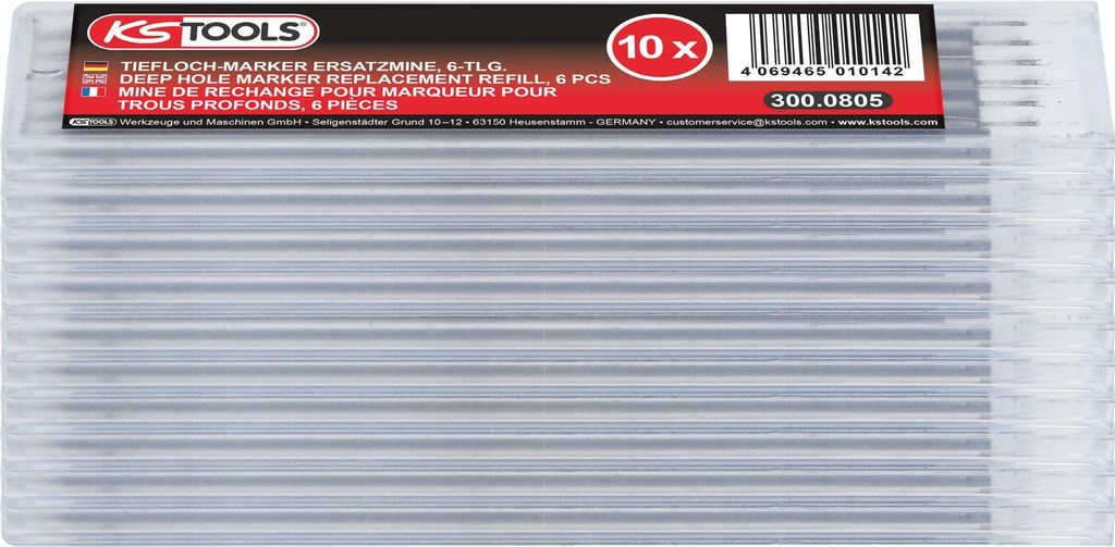 KS TOOLS Tiefloch-Marker Ersatzmine, 10x6er Pack