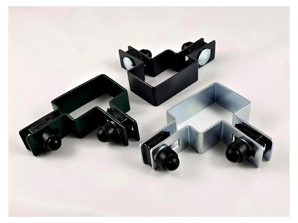 Eckschelle SET 40x60mm graphit für Ø4mm Draht, Zaunschelle