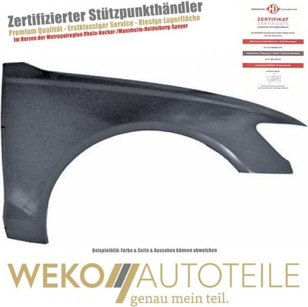 Kotflügel vorne rechts DIEDERICHS 1028106 für AUDI