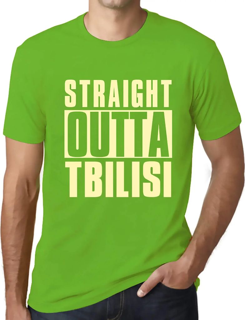 Herren Grafik T-Shirt Straight Outta Tbilisi Öko-Verantwortlich Vintage Jahrgang Kurzarm Lustige Druck Geburtstag Geschenk Mann