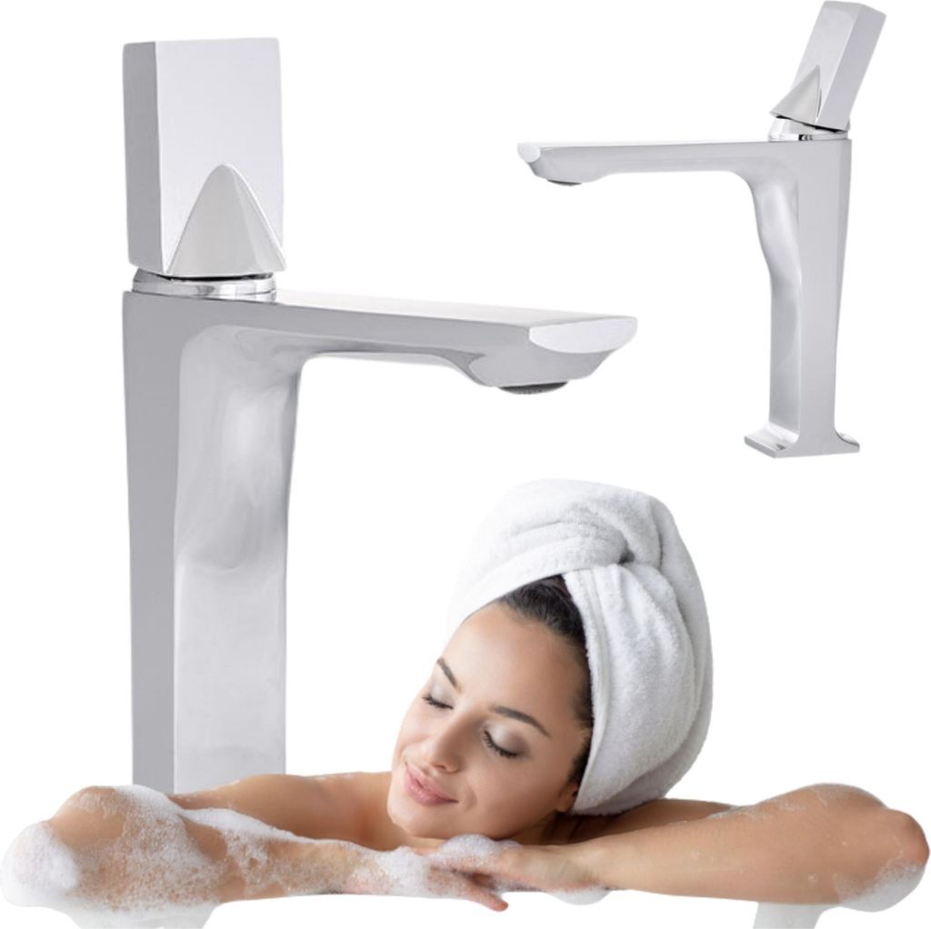 Silla | Wasserhahn - Waschtischarmatur - Chrom - 22,5 cm Höhe - Badarmatur - Einhebelmischer