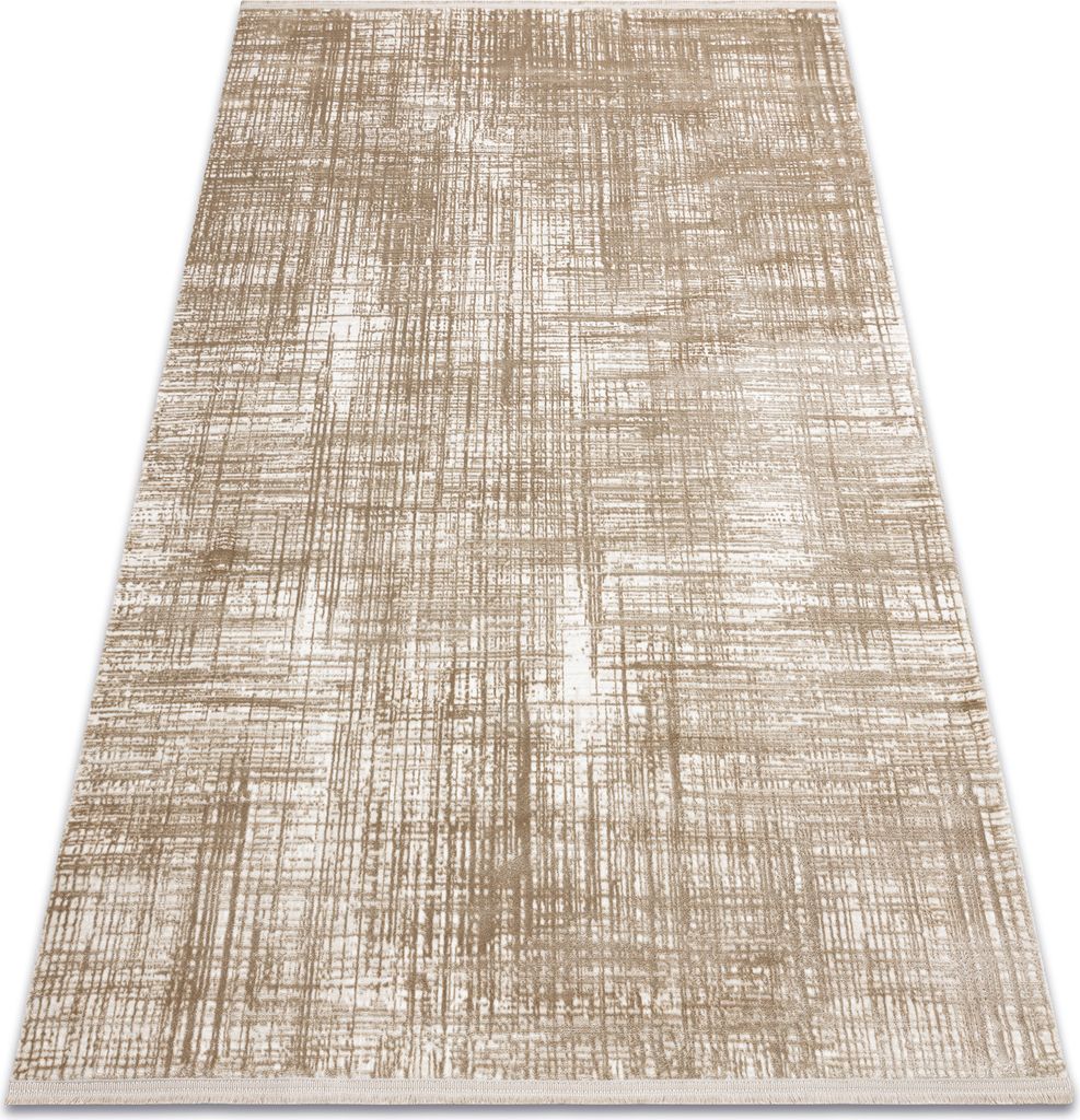 Moderner Teppich DUKE A0357 beige - Vintage, strukturiert, sehr weich, Fransen beige 160x220 cm