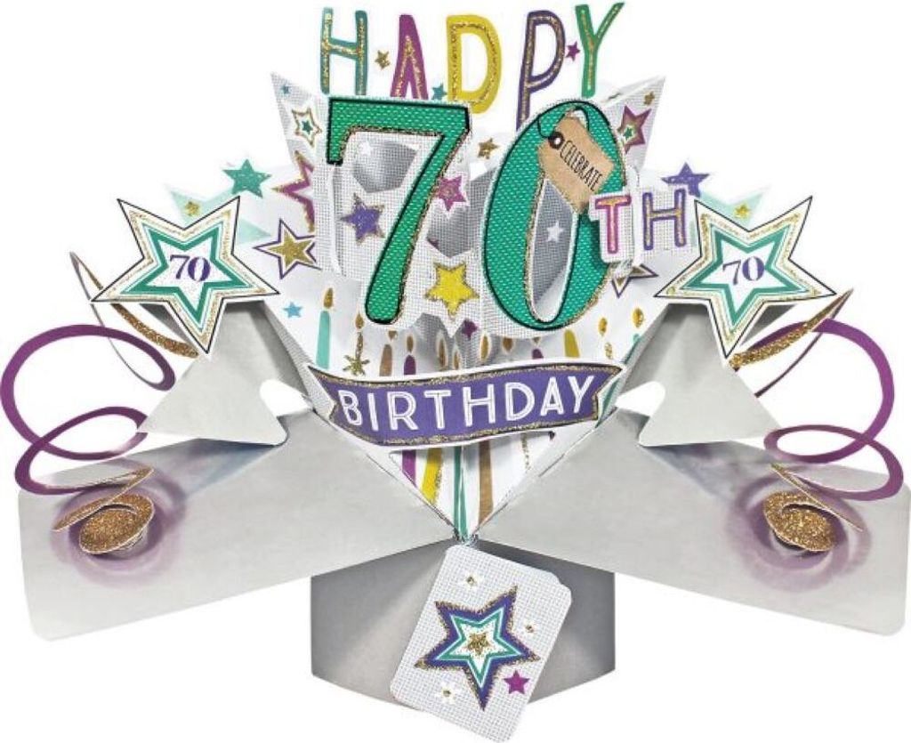 Grußkarte PopUp "Happy 70th Birthday" Produktbild 