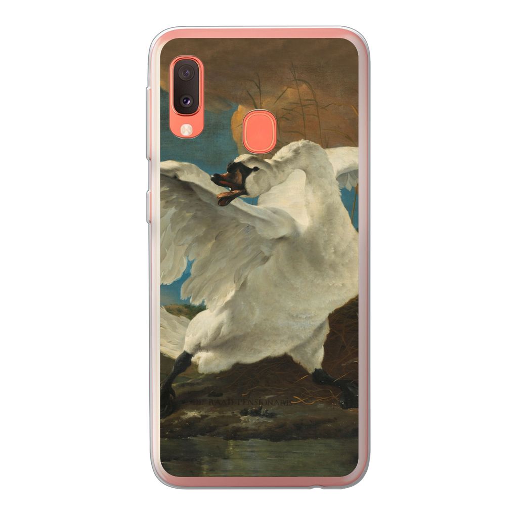 MuchoWow Handyhülle Schutzhülle Hülle für Samsung Galaxy A20e Der bedrohte Schwan - Gemälde von Jan Asselijn Silikon Softcase Handy Hülle -...
