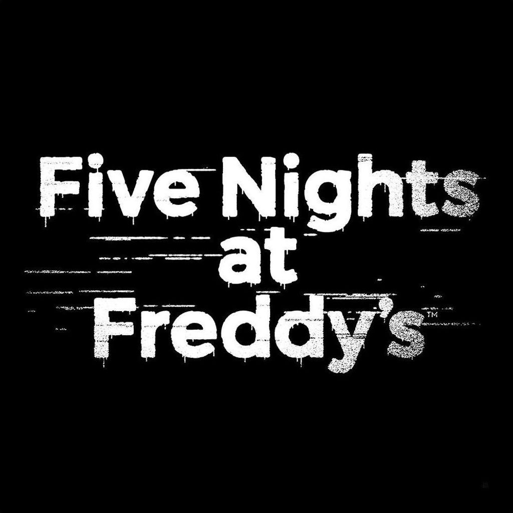 The image displays the title of the game "Five Nights at Freddy's" in a distressed, white font against a black background.