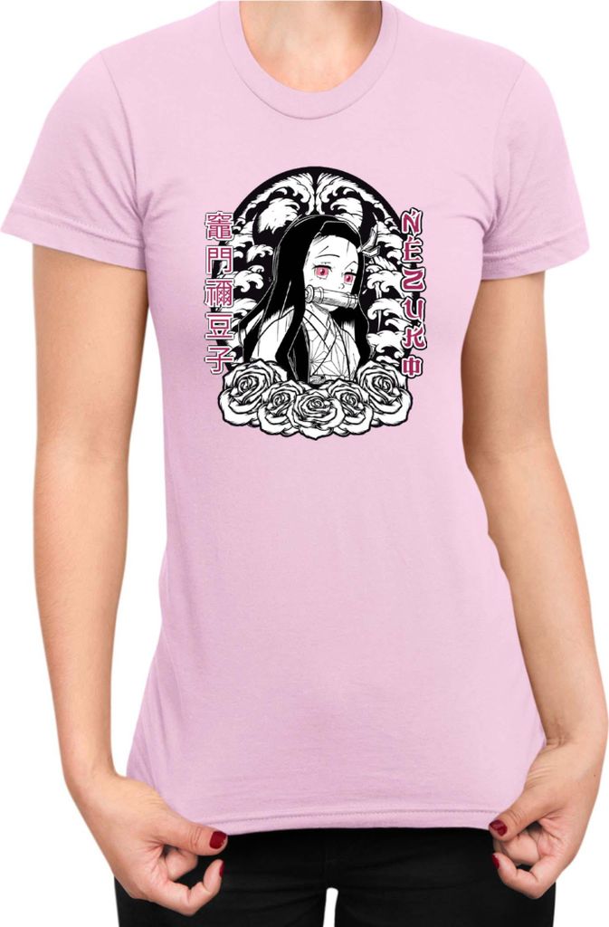 Damen T-Shirt Japan Manga Anime Comics Animation Demon Anime Slayer Nezuko 18, Lady M / Hellrosa