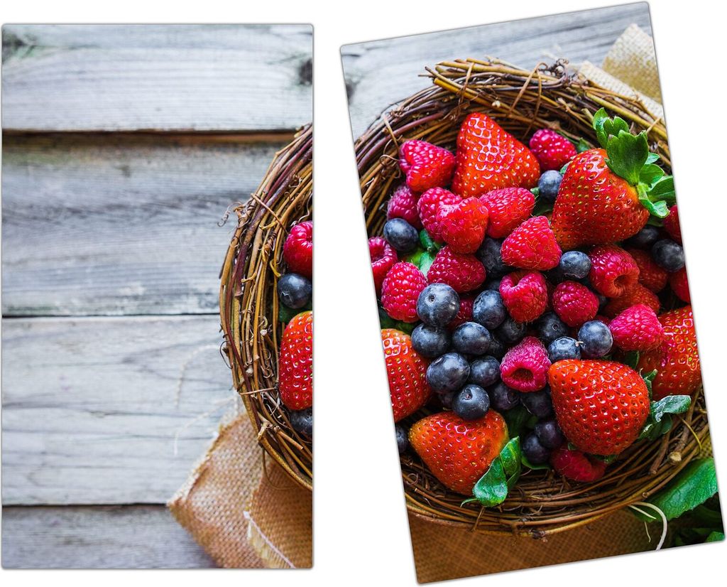 Spritzschutz Herdabdeckplatte Schneidebrett aus Glas Beeren Produktbild 