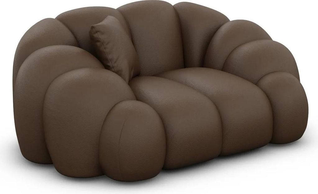 Echtleder Sessel Liora Dunkelbraun