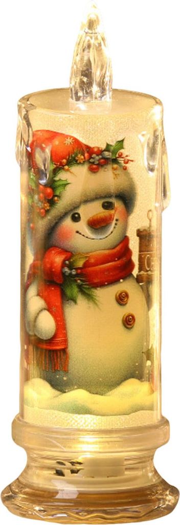 Weihnachts-LED-flammenlose Kerze, Weihnachtsmann, Schneemann, Rentier, flackernde gefälschte Stumpenkerzen für die Weihnachtsdekoration zu Hause