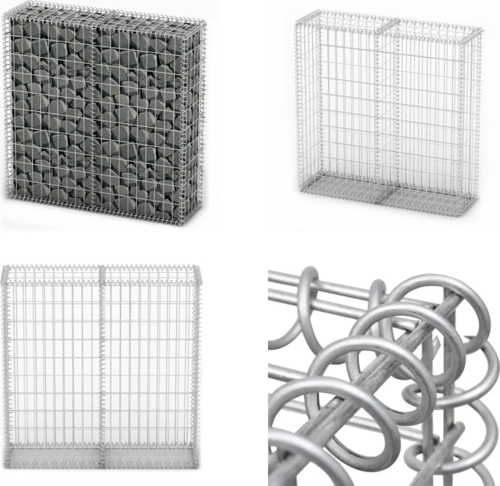 Cesto di Gabbioni vidaXL 100x100x30cm - Muro di Sostegno Zincato Pro