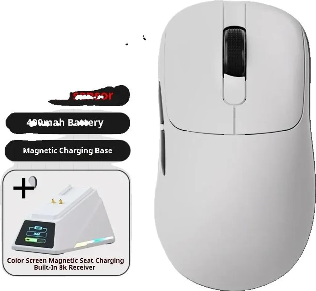 Souris sans fil ergonomique rechargeable pour le télétravail - Blanc