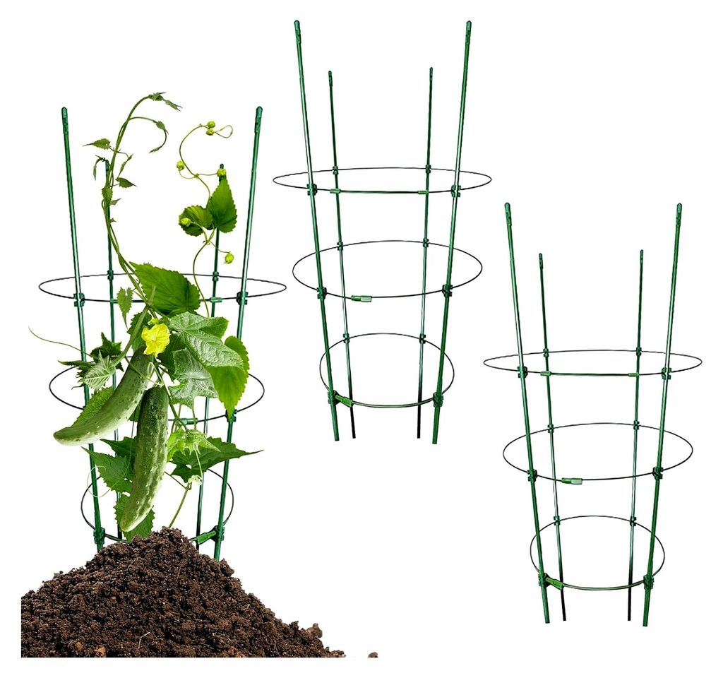 Tomaten Rankgitter - Stabiler Satz mit 3 Rankhilfen für Kletterpflanzen, Gemüse, Innen- und Außenbereich – Stabile Gartenhilfen zur Pflanzenfi...