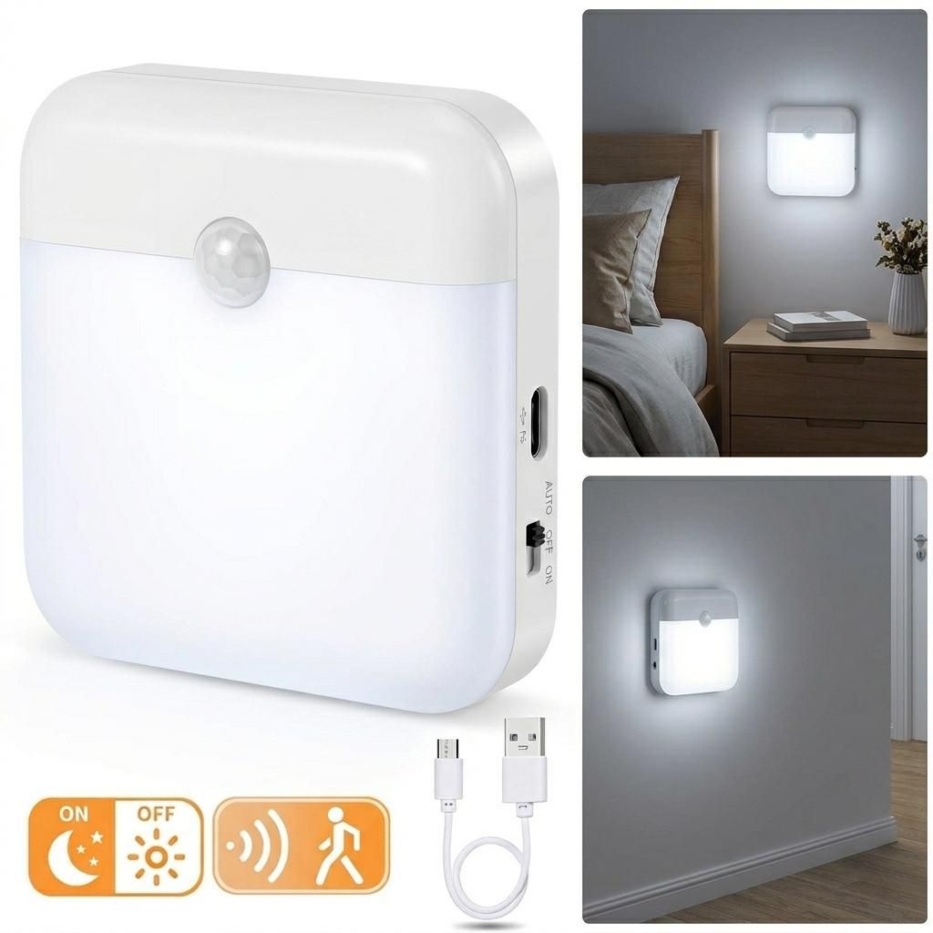 1Pc LED Nachtlicht Mit Bewegungsmelder USB Produktbild 