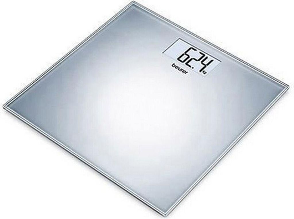 BEURER Personenwaage bis 150kg  Glas LCD-Anzeige silber GS Zdjęcie produktu 