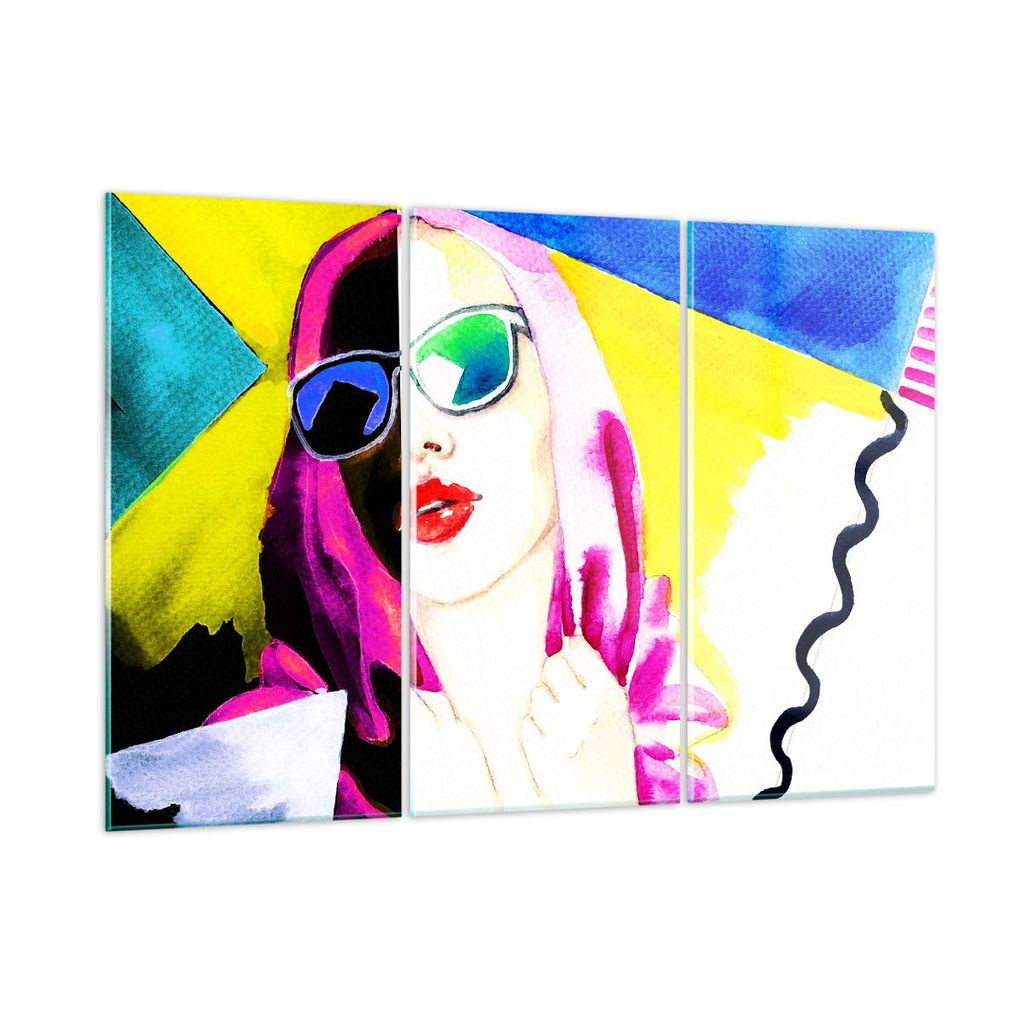 Bilder auf glas - Frau Modell - 105x70cm - Glasbilder - Wandbilder - Bilder - Kunstdruck - zum Aufhängen bereit - Wanddekoration aus Glas - Glas B...