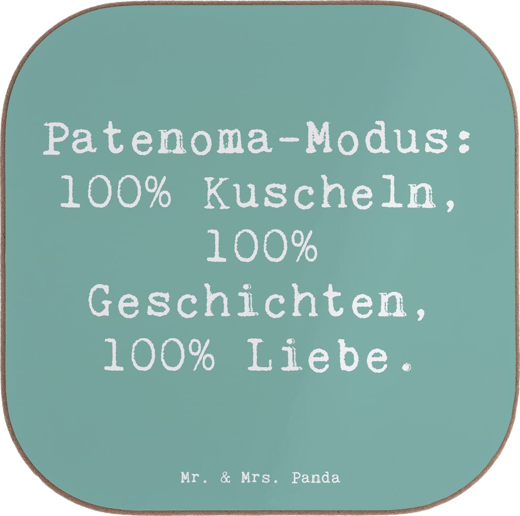 Mr. & Mrs. Panda Untersetzer für Gläser Spruch Patenoma Modus - Meeresbrise - Geschenk, Dankeschön, Familie, Präsent, Familienmitglieder, Holzu...