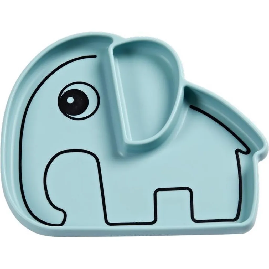 Piastra Pappa Silicone Ventosa Elphee Blu Hoppediz - Offerta