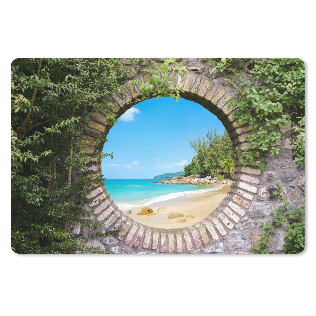MuchoWow Mauspad Mousepad Strand - Meer - Aussicht - Sommer 27x18 cm - Mousepads - Maus Mat - Pad - Mausunterlage - Büroartikel - Desk Matten