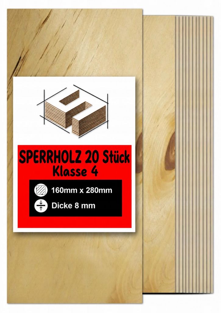 Rechteckige Birkensperrholzplatten zum Basteln und Bemalen Produktbild 