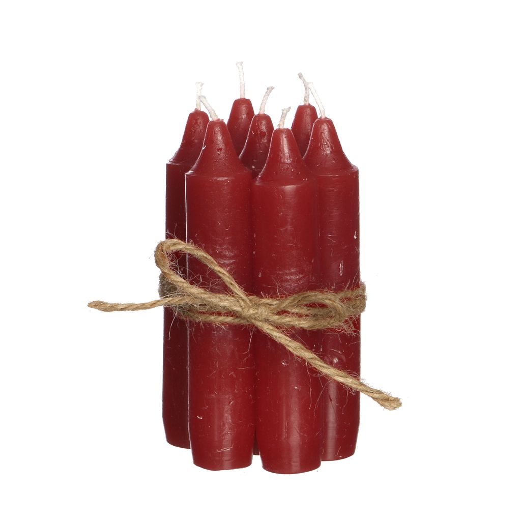 7-tlg. Set rote Kerzen H 11 cm - Kleine Kerzen - Kleine Produktbild 