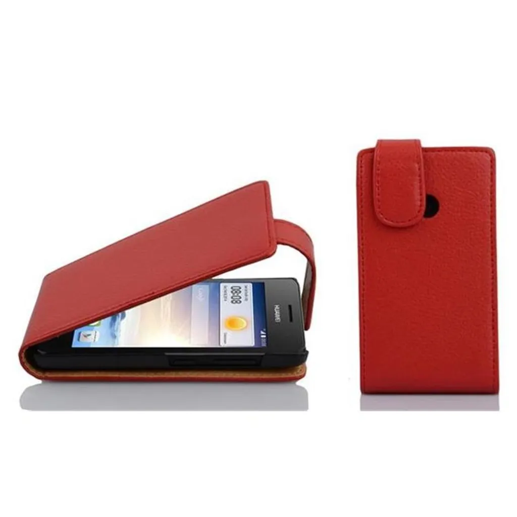 Cadorabo custodia protettiva per Huawei ASCEND G330 custodia in rosso Custodia per telefono cellulare Flip Case Cover