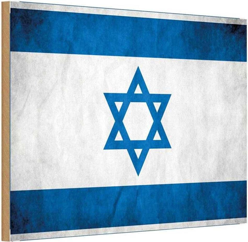 vianmo Holzschild 20x30 cm Israel Fahne Flagge Wappen