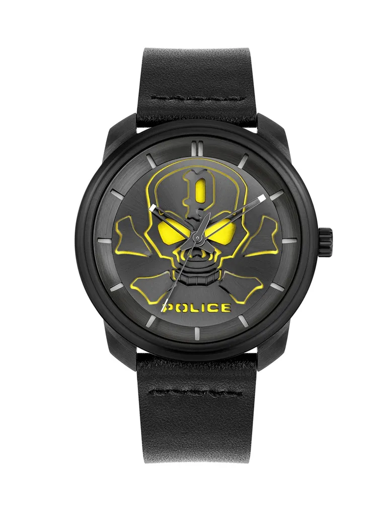 Regalo Uomo Orologio Police Bleder PL.15714JSB-02 Nero e Giallo