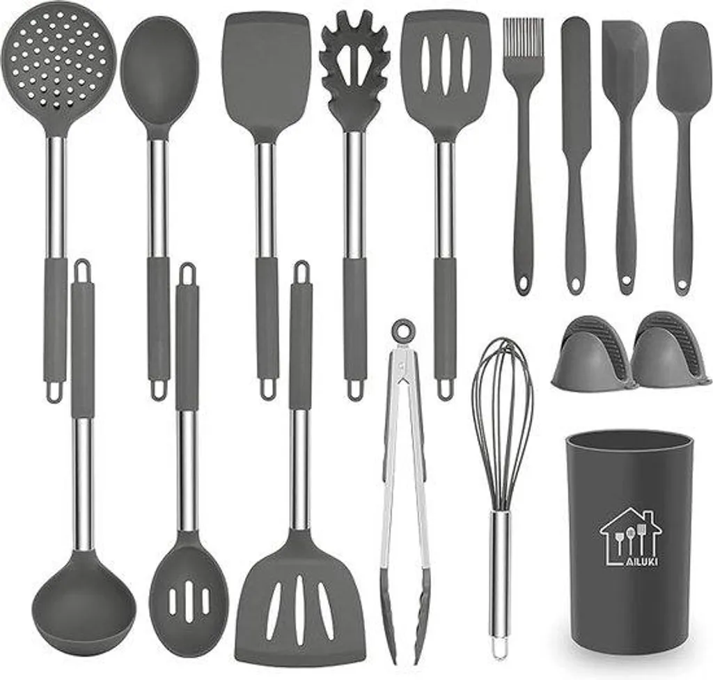 Ustensiles de cuisine 17 pièces anti-rayure haute résistance thermique