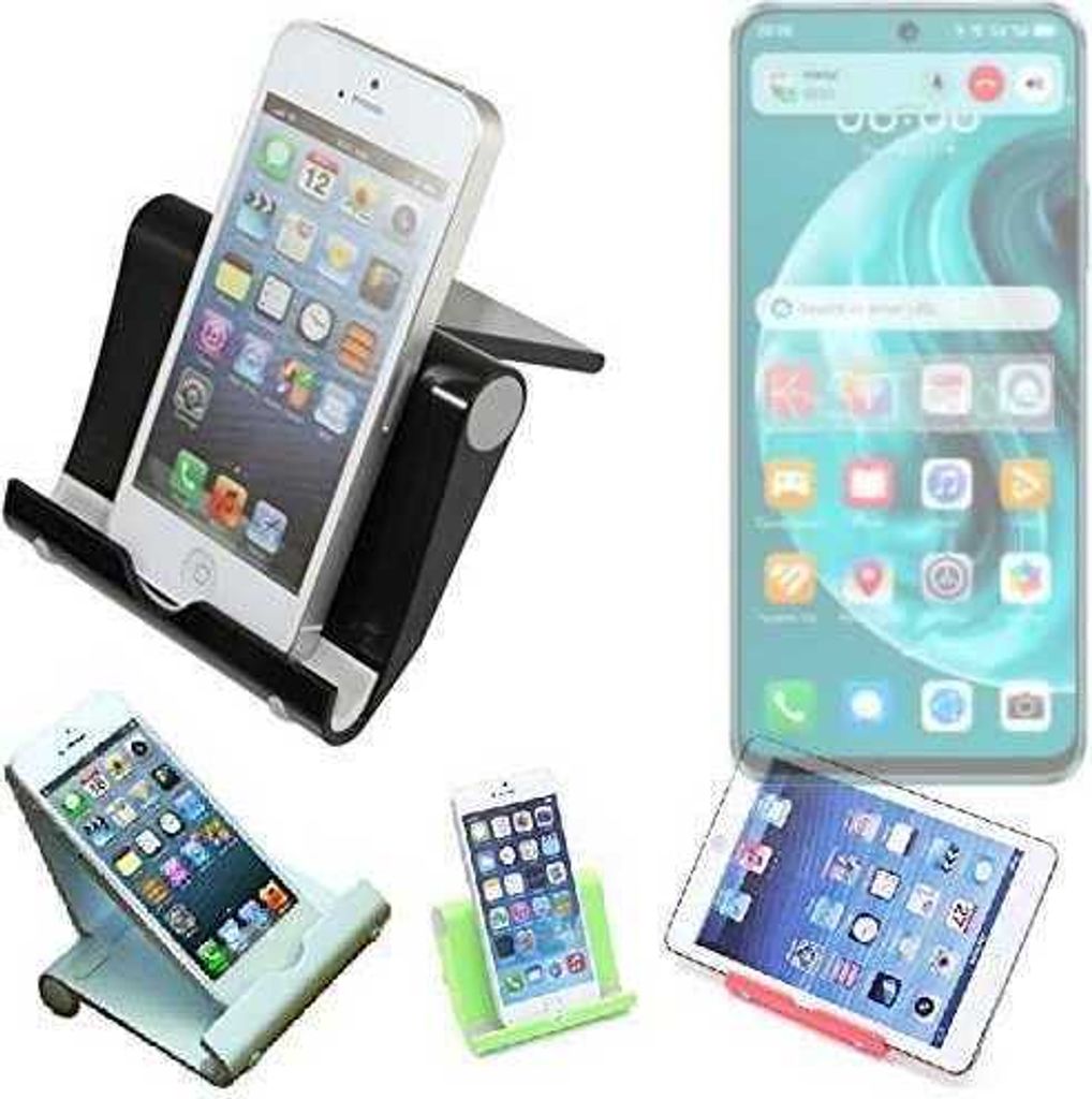 K-S-Trade Handy-Ständer kompatibel mit Huawei Nova 12i faltbarer Tischständer Smartphone Tablet Halterung Reise