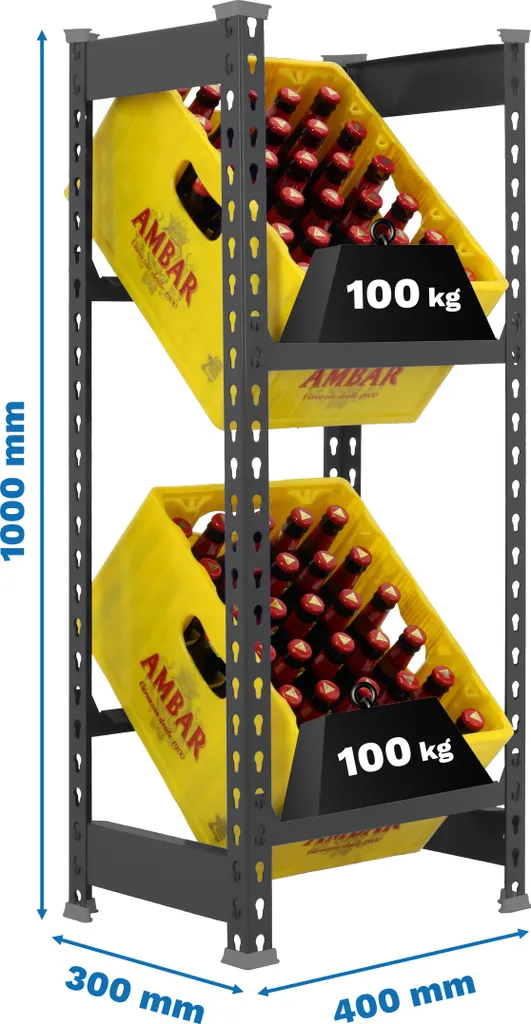 Casier à boissons robuste Simonrack 100 cm de haut en acier peint