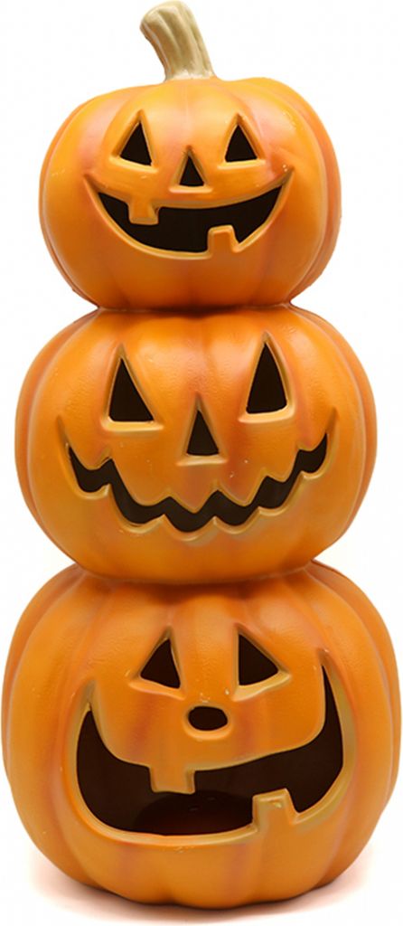 Großer Halloween Kürbis Turm mit LED Licht 50cm Produktbild 
