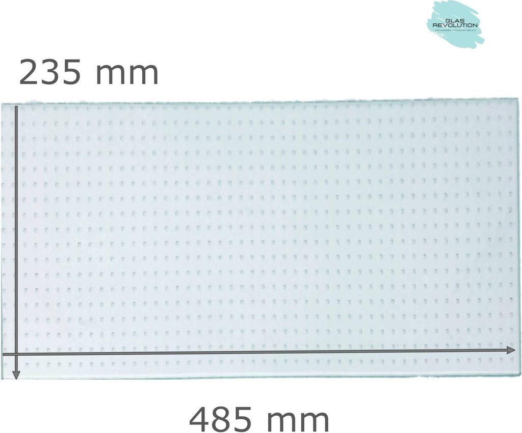 Kühlschrank Einlegeboden - Master Carré 4 mm - eckige Ecken - (116,62 EUR / qm - Mindestbfl. 0,25 qm - Kantenb. 5,35 EUR / lfm) - 485 mm x 235 mm