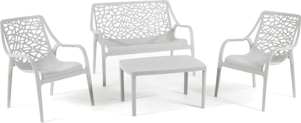 Salon de jardin durable MARATEA - Ne rouille pas et résiste aux UV - Gris