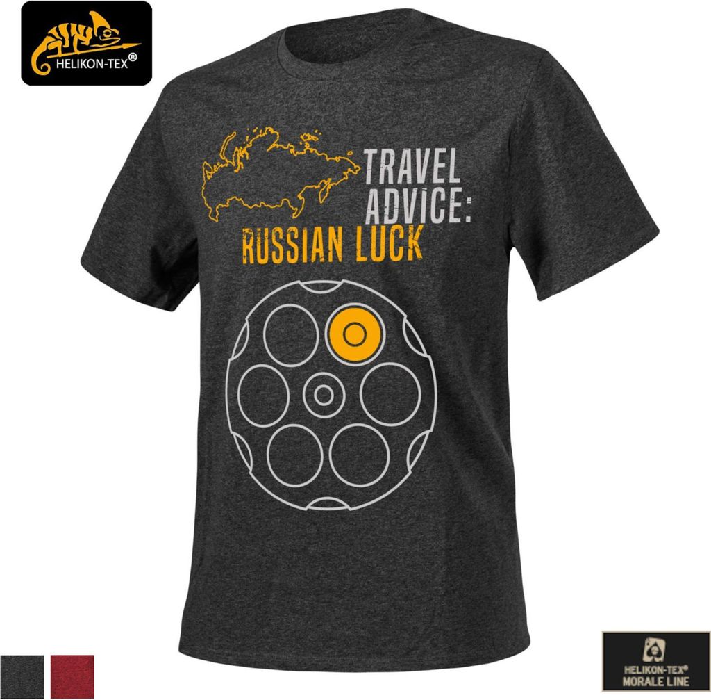 Helikon-Tex T-Shirt (Reisehinweis: Russisches Glück) – in mehreren Varianten erhältlich, Größe:XXL, Farbe:Melange Red