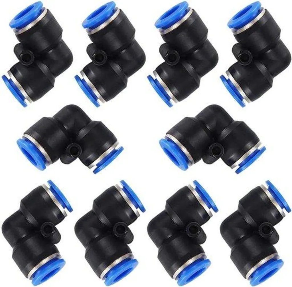 Raccord pneumatique 10 mm coudé pour stopper les fuites d'air et plis