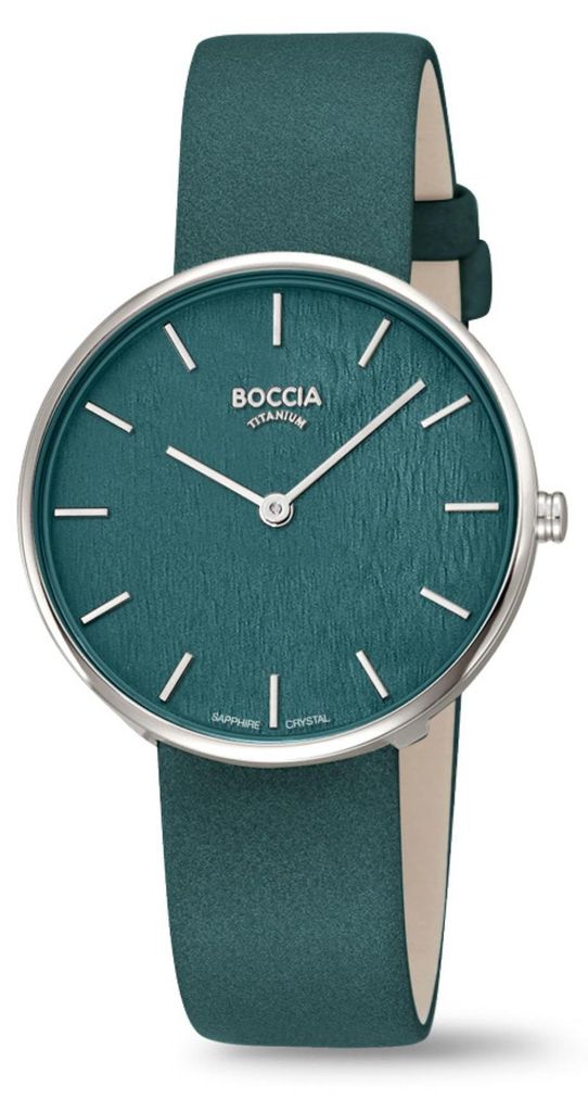Boccia dameshorloge, titanium, blauwgroen, modelnummer Productafbeelding 