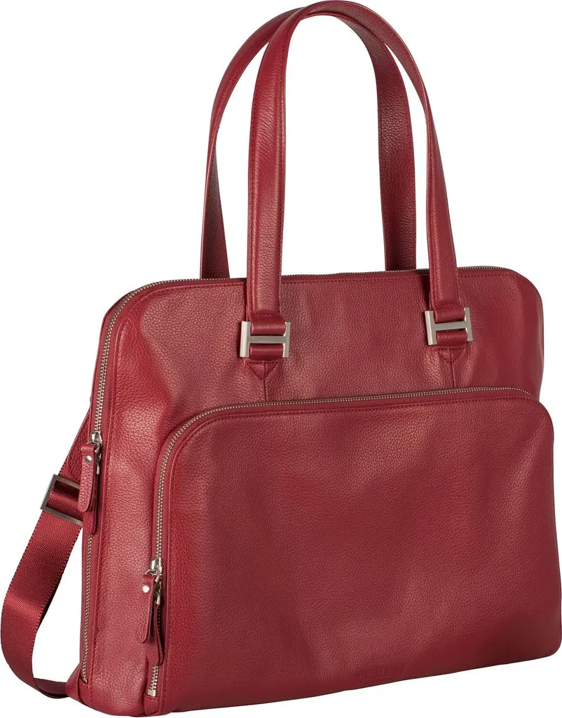 Sacoche Ordinateur Montpellier Rouge en Cuir de Vachette Souple Pro