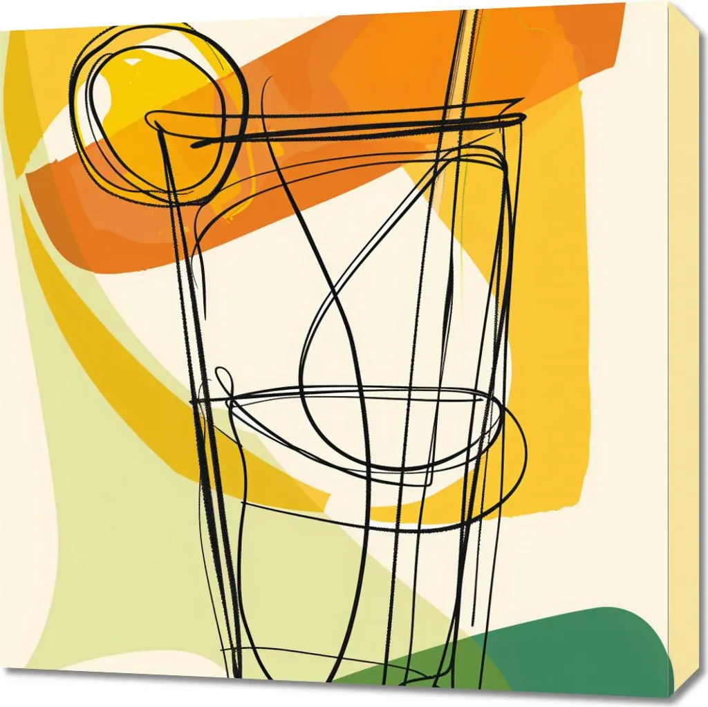 Impression Cocktail Artistique 60 x 60 cm - Couleurs Vives et Châssis