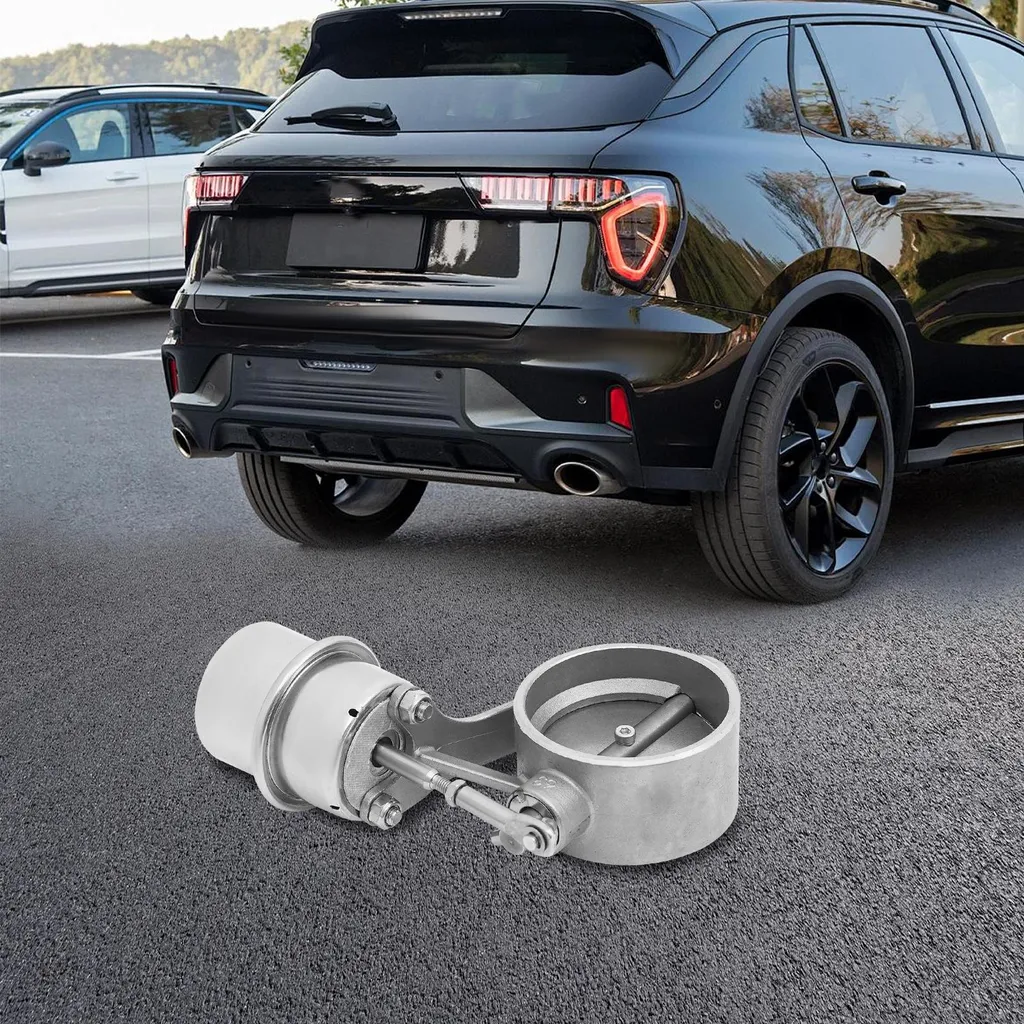 Valve d'échappement électrique 63mm en métal argenté avec commande