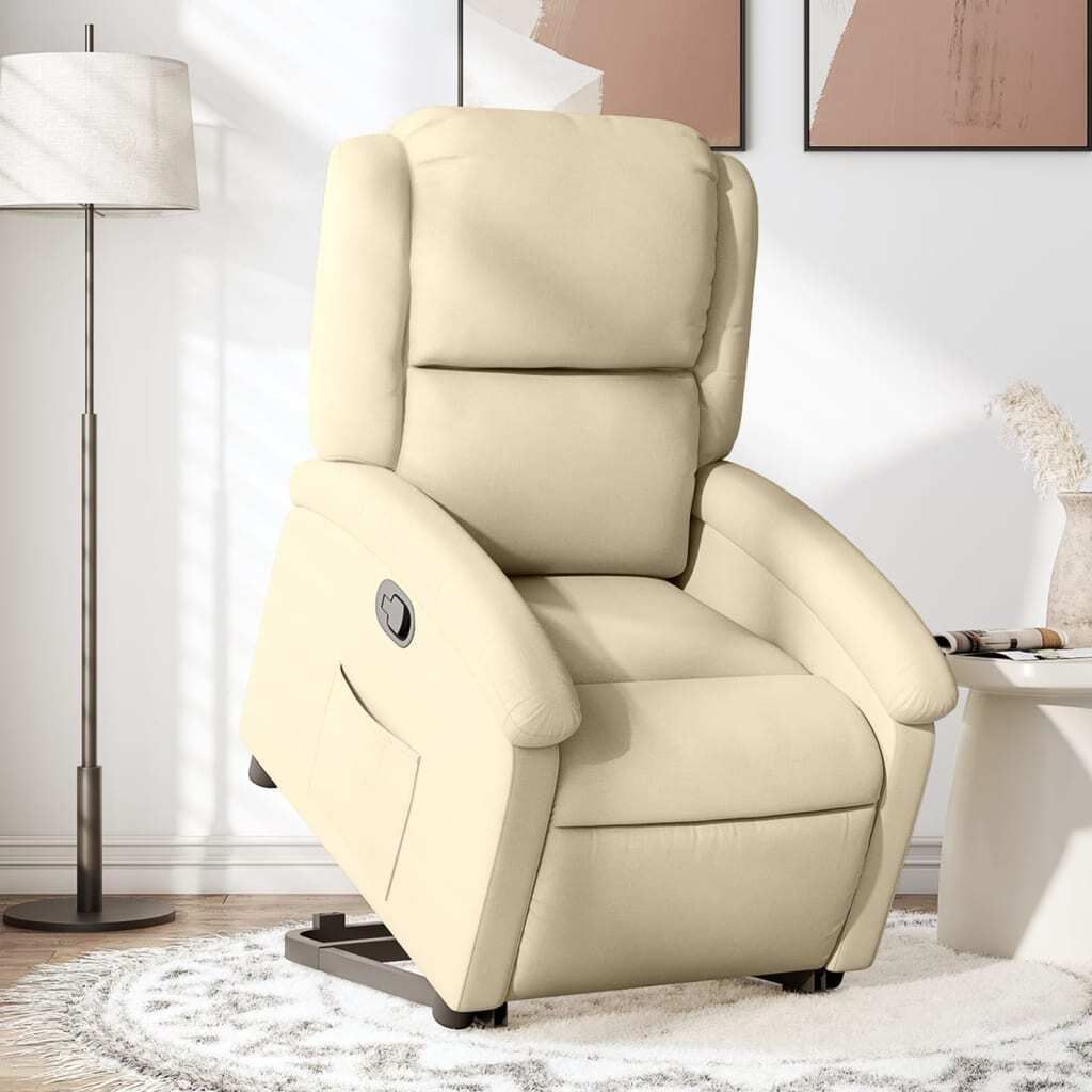 Cloris DesignMöbel Relaxsessel mit Aufstehhilfe Creme Stoff , Klassische Sessel 2024 Neu