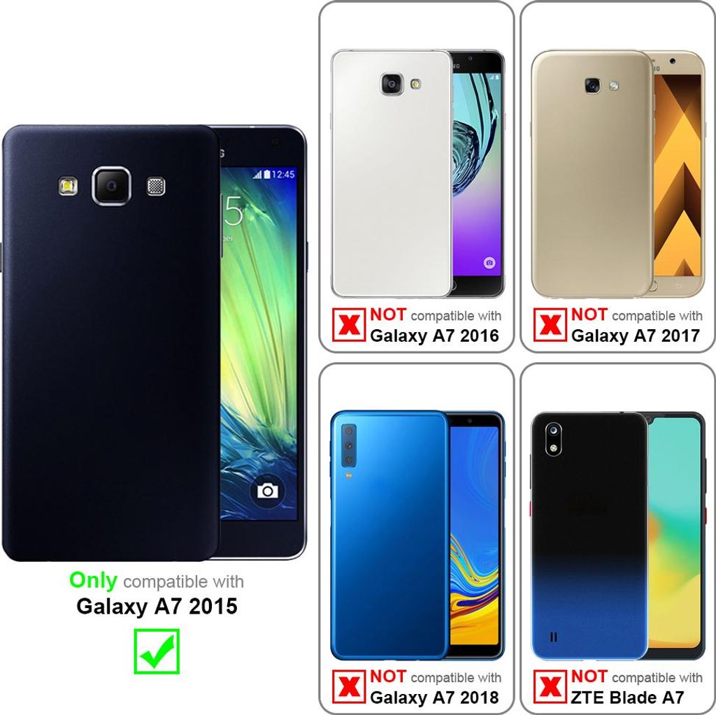 Cadorabo Hülle für Samsung Galaxy A7 2015 Schutzhülle in Grün Handyhülle TPU Silikon Etui Case Cover