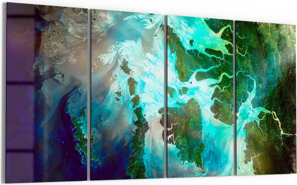 DEQORI Glasbild Echtglas 4x30x60 cm 'Muster der Erde' Wandbilder XXL groß