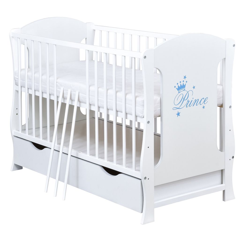 Weiß Matratze Babybett Kinderbett Gitterbett Mond Teddy 120x60 Grau 