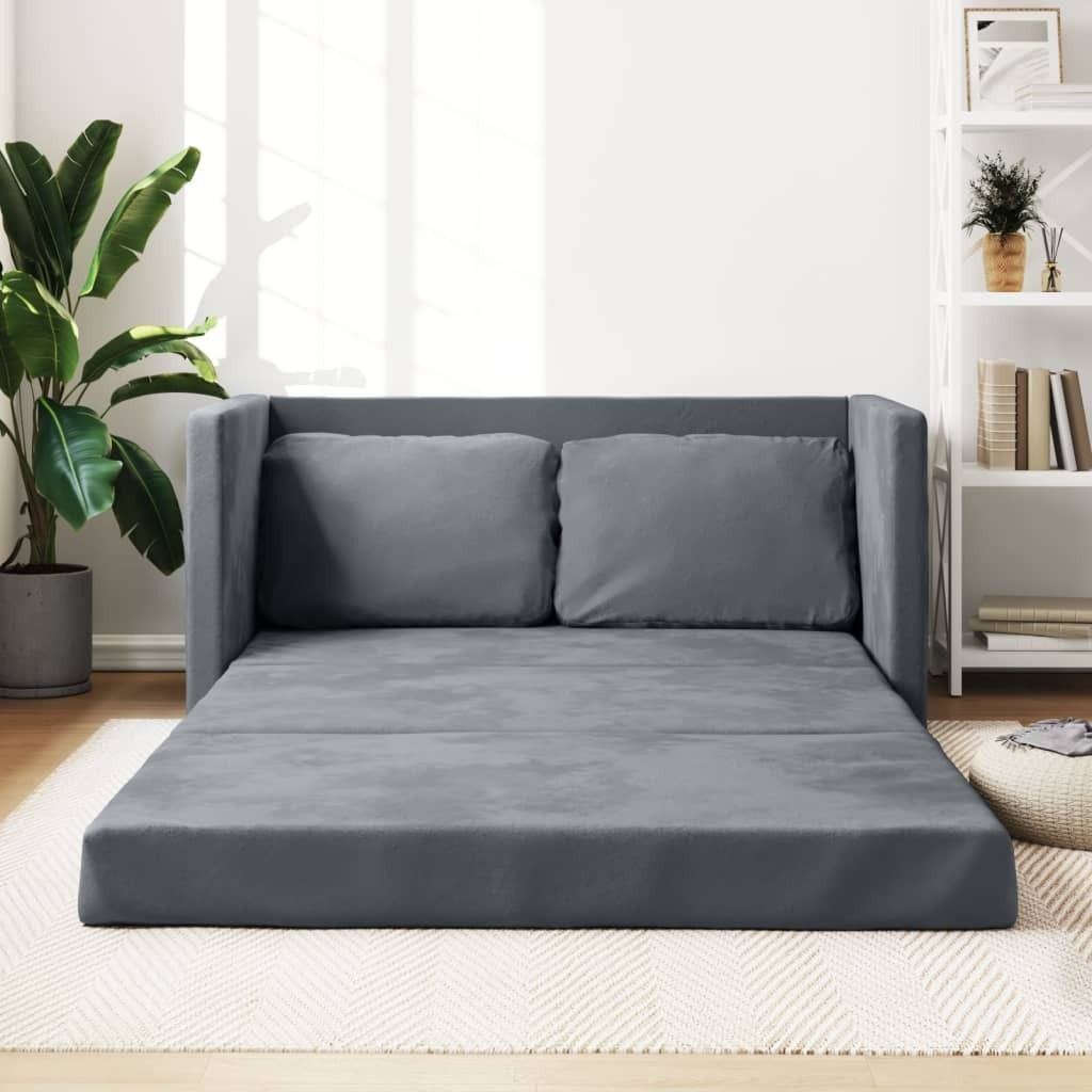 vidaXL Bodensofa mit Schlaffunktion Dunkelgrau 122x204x55 Produktbild 8