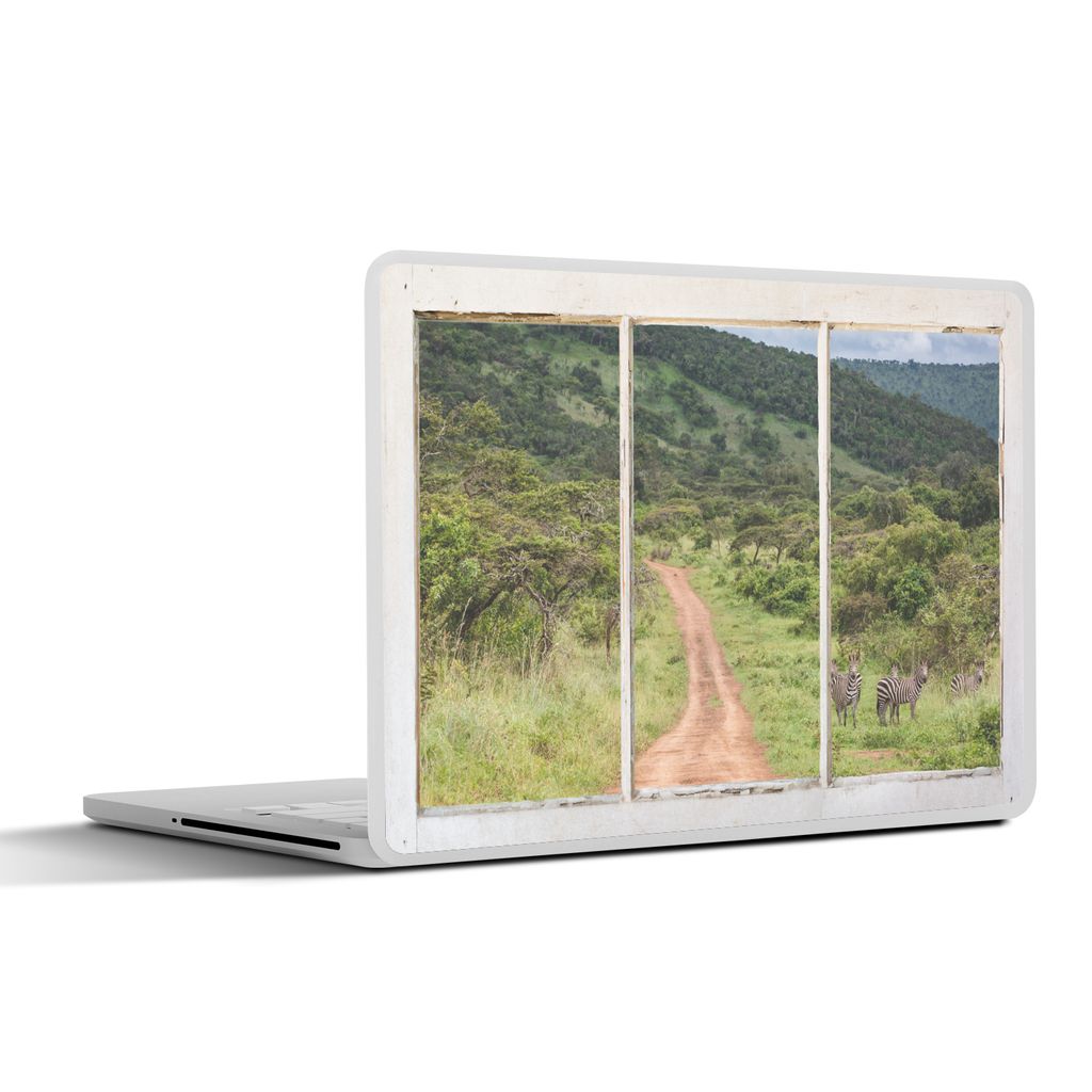 MuchoWow Laptop Aufkleber Sticker Cover Durchsichtig - Zebra - Tiere 40x30 cm - Laptop Dekoration - Selbstklebend