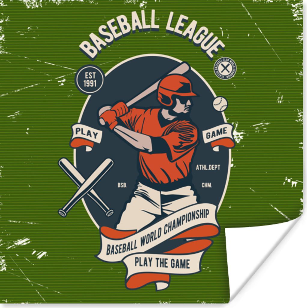 MuchoWow Poster Mancave - Baseball - Sport - Altmodisch 100x100 cm - Babyzimmer