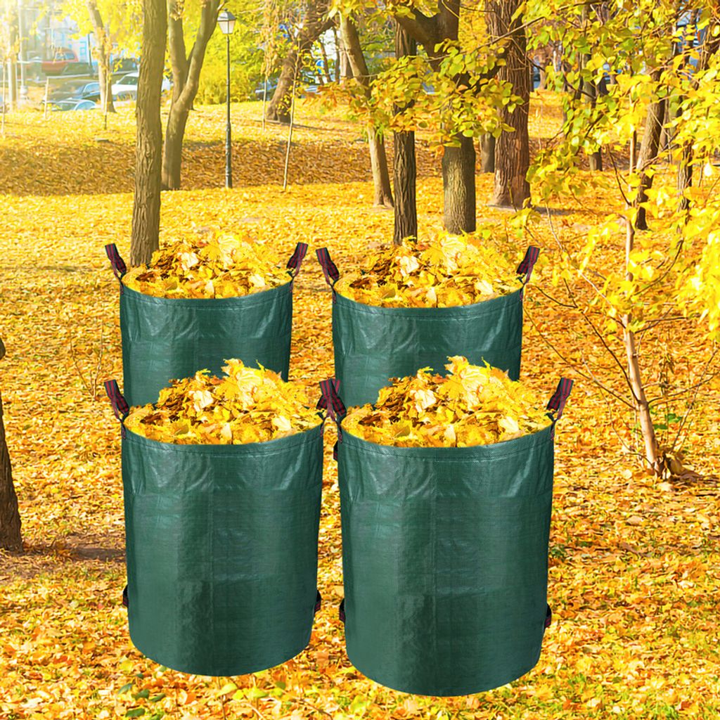 Fiqops Gartensack Gartenabfallsäcke XXL Rasensack Rasen Behälter Laubsack 272L Gartenabfallsäcke Premium 4X