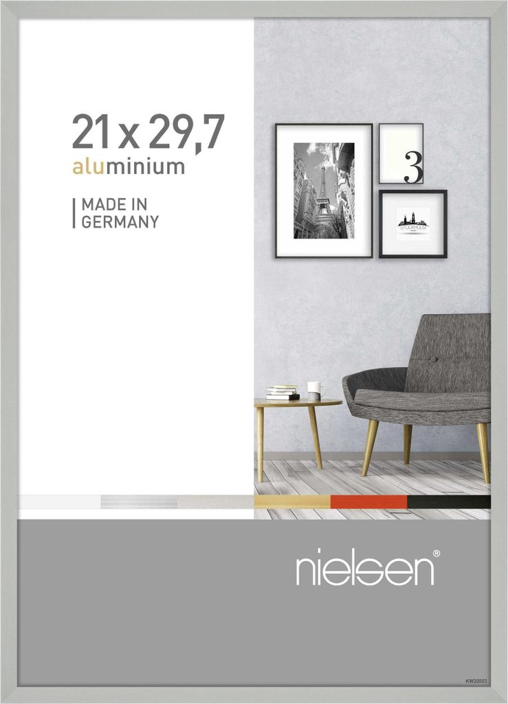 nielsen Aluminium Bilderrahmen Pixel, 21x29,7 cm (A4), Silber Matt